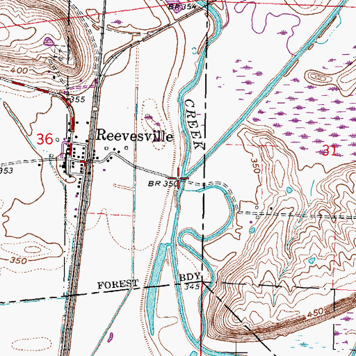 Topographic Map of Sugar Creek, IL