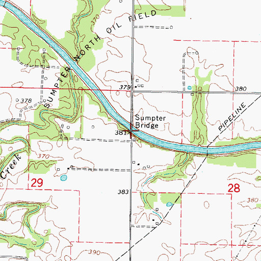 Topographic Map of Sumpter Bridge, IL