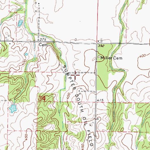 Topographic Map of Sumpter South Oil Field, IL