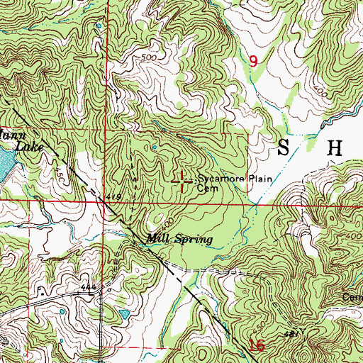 Topographic Map of Sycamore Plain Cemetery, IL