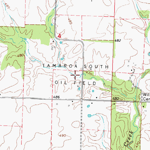 Topographic Map of Tamaroa South Oil Field, IL