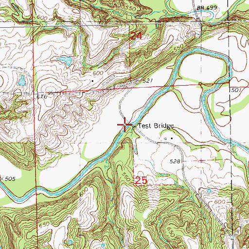 Topographic Map of Test Bridge, IL