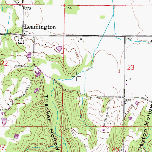 Topographic Map of Thacker Hollow, IL