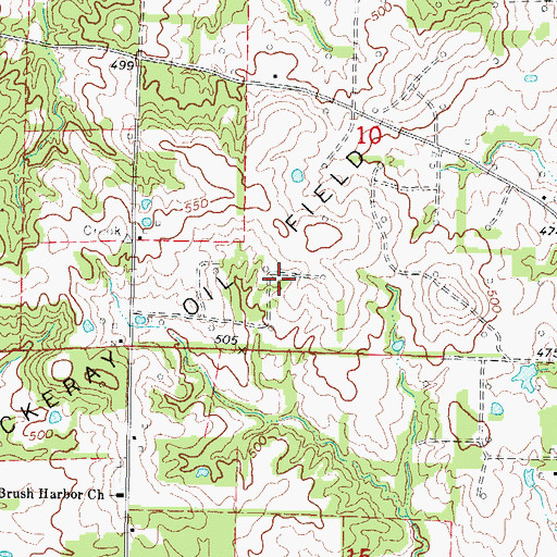 Topographic Map of Thackeray Oil Field, IL