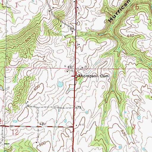 Topographic Map of Thompson Cemetery, IL