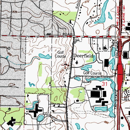 Topographic Map of Thorngate Country Club, IL