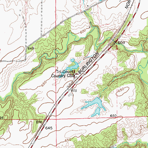 Topographic Map of Tri-County Country Club, IL