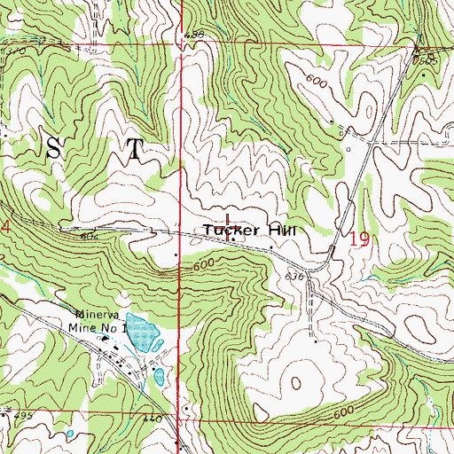 Topographic Map of Tucker Hill, IL