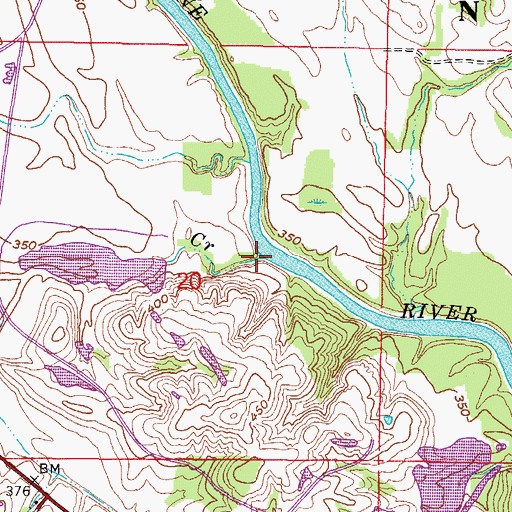 Topographic Map of Turkey Creek, IL