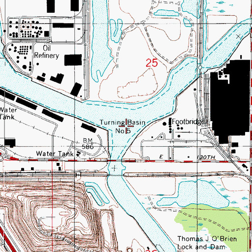 Topographic Map of Turning Basin Number 5, IL