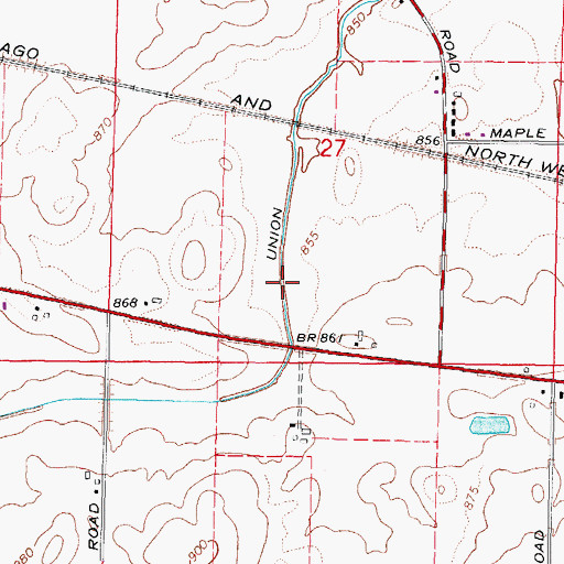 Topographic Map of Union Ditch Number 1, IL