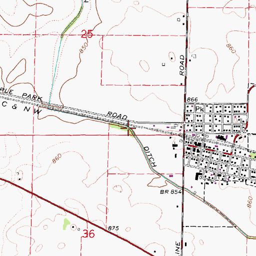 Topographic Map of Union Ditch Number 2, IL