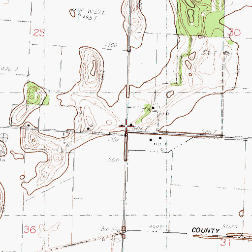 Topographic Map of Union School Number 1 (historical), IL