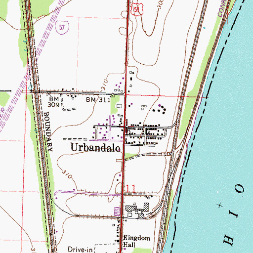 Topographic Map of Urbandale, IL