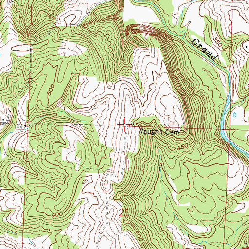 Topographic Map of Vaughn Cemetery, IL