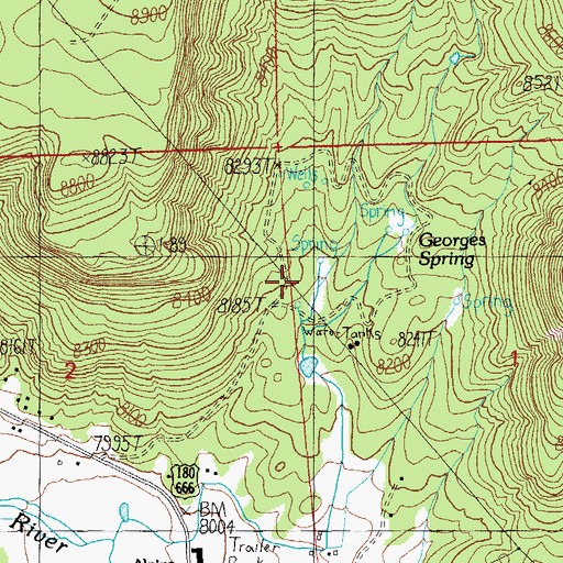 Topographic Map of Georges Tank, AZ