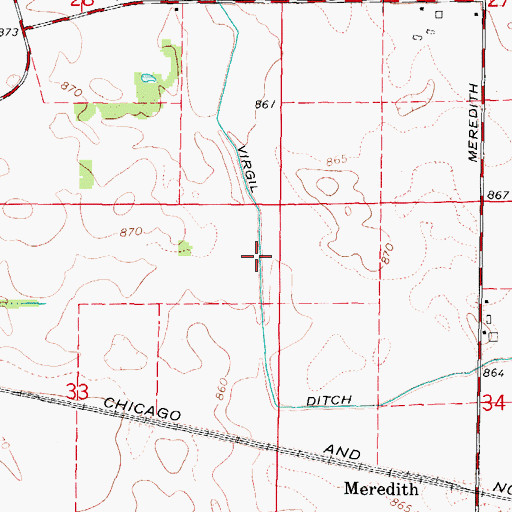 Topographic Map of Virgil Ditch Number 1, IL