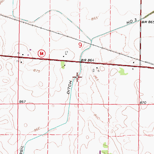 Topographic Map of Virgil Ditch Number 3, IL