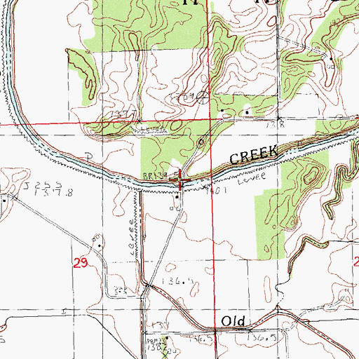 Topographic Map of Wagoner Bridge, IL