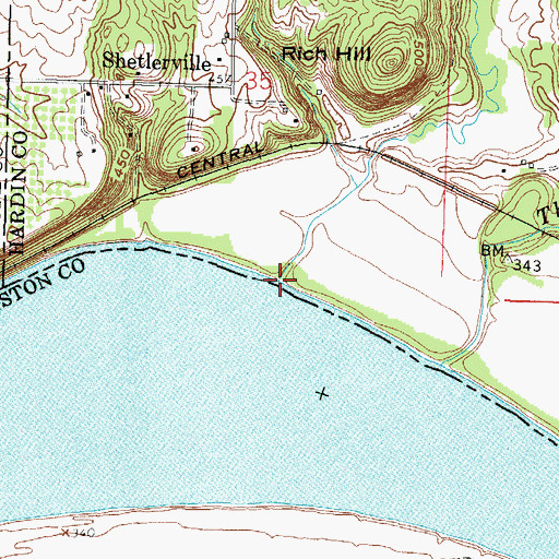Topographic Map of Wallace Branch, IL
