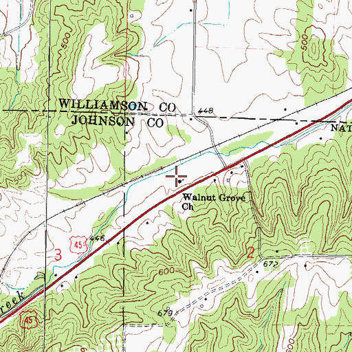 Topographic Map of Walnut Grove Church, IL