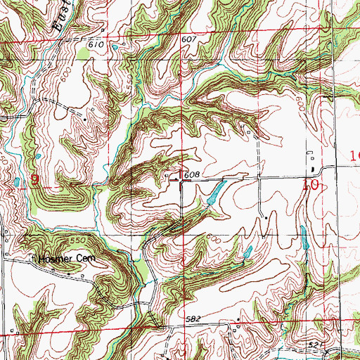 Topographic Map of Ward Number 2 School (historical), IL