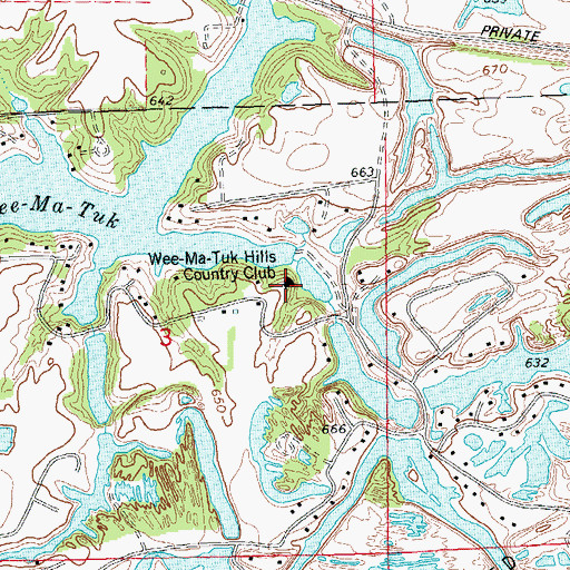 Topographic Map of Wee-Ma-Tuk Hills Country Club, IL