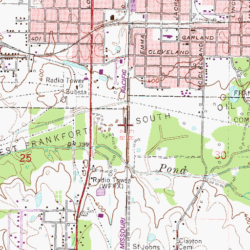 Topographic Map of West Frankfort South Oil Field, IL