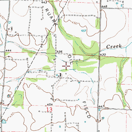 Topographic Map of West Ruark Oil Field, IL