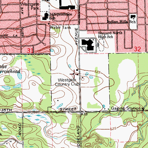 Topographic Map of Westgate Country Club, IL