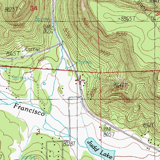 Topographic Map of Joes Spring, AZ