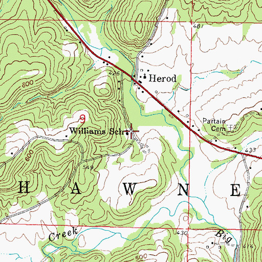 Topographic Map of Williams School, IL