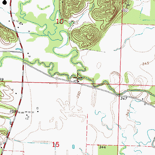 Topographic Map of Wolf Creek, IL
