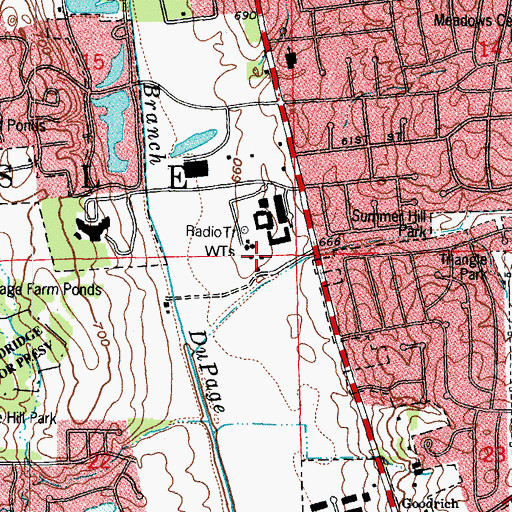 Topographic Map of Woodridge Golf Club, IL