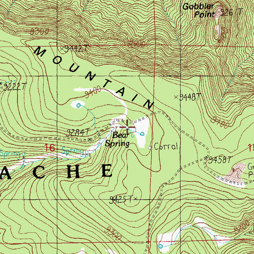 Topographic Map of Bear Spring, AZ