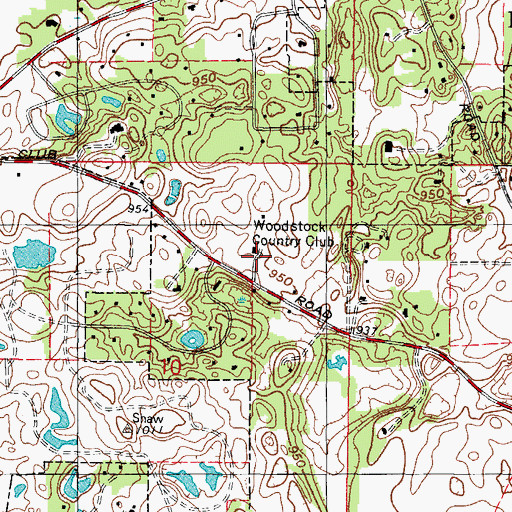 Topographic Map of Woodstock Country Club, IL