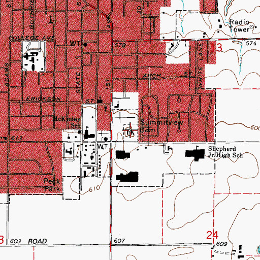 Topographic Map of Varland Park, IL