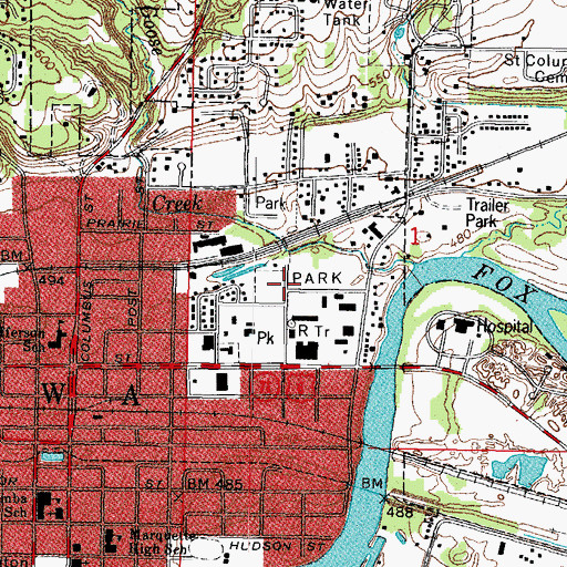 Topographic Map of Lincoln-Douglas Park, IL