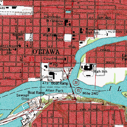 Topographic Map of Ottawa, IL