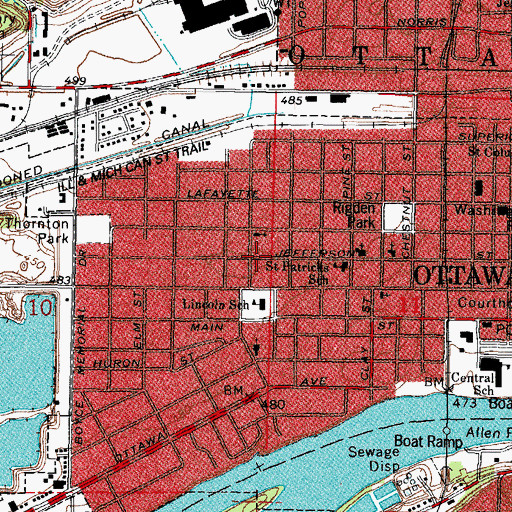Topographic Map of Saint Francis School (historical), IL