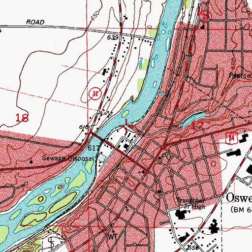 Topographic Map of Waubonsie Creek, IL