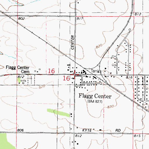 Topographic Map of Flagg Center, IL
