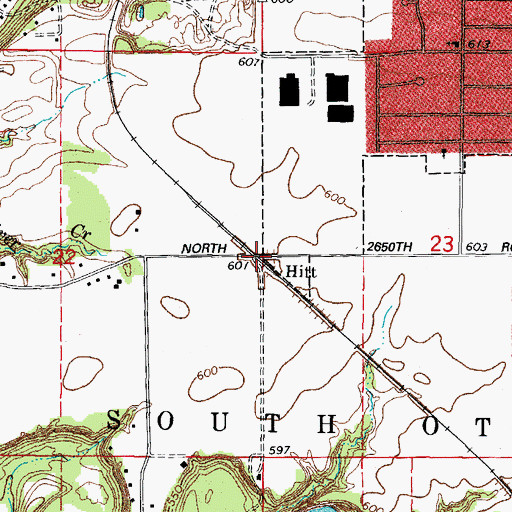 Topographic Map of Hitt, IL