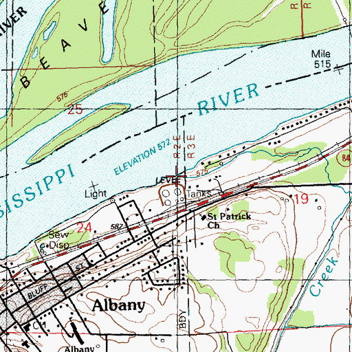 Topographic Map of Spring Creek, IL