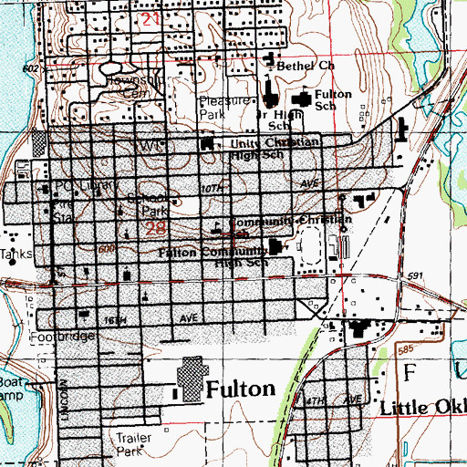 Topographic Map of Community Christian School, IL