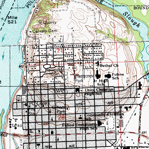 Topographic Map of Pleasure Park, IL