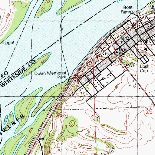 Topographic Map of Dolan Memorial Park, IL