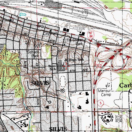Topographic Map of Silvis Junior High School, IL