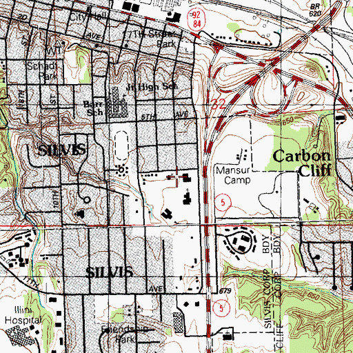Topographic Map of Saint Marks Episcopal Church, IL