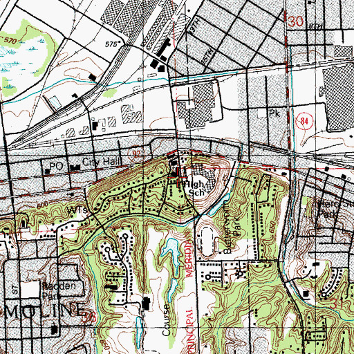 Topographic Map of Saint Marys Catholic Church, IL